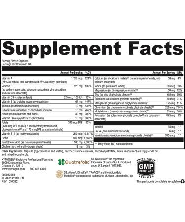 XYMOGEN ActivNutrients Without Copper & Iron - Multimineral Multivitamin for Men + Women - Folate B12 Zinc Vitamin C Beta Carotene Selenium Supplement - 120 Capsules - Buy Online on GoSupps.com