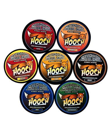 (7)Seven Chattahoochee Hooch Herbal Snuff Cans 1.2oz/34g - ROUGH CUT SAMPLER - No Tobacco No Nicotine