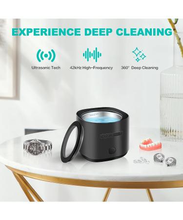 Portable Ultrasonic Cleaner for Dentures, Retainers, Mouth Guards, and Jewelry - 42kHz Ultrasonic Technology - 180ML Capacity - Ideal for Home and Travel Use - Buy Online on GoSupps.com