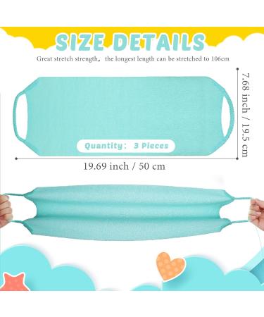 3 Pack Exfoliating Back Scrubber Set - Nylon Washcloth Body Exfoliator Brush with Handles for Shower and Bath - Pink Blue Yellow - Buy Online on GoSupps.com