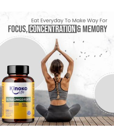 Buy Ginkgo Biloba Forte 180 Capsules - Boost Memory & Concentration with Bacopa Lion's Mane Niacin & B Vitamins | International Shipping - Buy Online on GoSupps.com