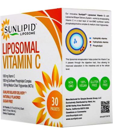 SunLipid Liposomal Vitamin C - Naturally Flavored 30 Packets (5ml Each) - Boost Immunity & Absorption - Buy Online on GoSupps.com