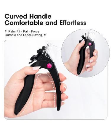 Adjustable Stainless Steel Acrylic Nail Clipper with Measuring Gauge - Professional False Nail Trimmer for Acrylic Nails - Perfect Manicure Tool for Home and Salon Use (Black) - Buy Online on GoSupps.com