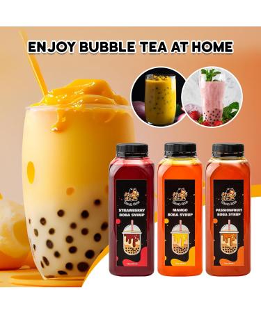Syrup for Bubble Tea | 12 Ounces (354 ML) | Brown Sugar Boba Flavored Syrup for Tapioca Pearls and Desserts (Tropical 3-Pack) - Buy Online on GoSupps.com