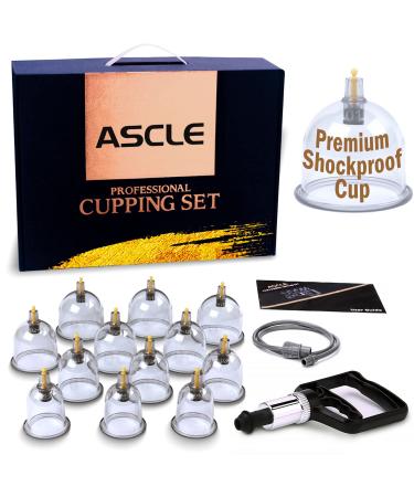 ASCLE Cupping Set w/ Extra Thick Super Cup, 12-Cup 12-Cup Set