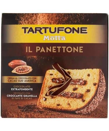  Motta 4 x Motta Tartufone Panettone Chocolate Cream with South America Cocoa and Extra Dark Chocolate Decorated with Chopped Cocoa 800g - Buy Online on GoSupps.com
