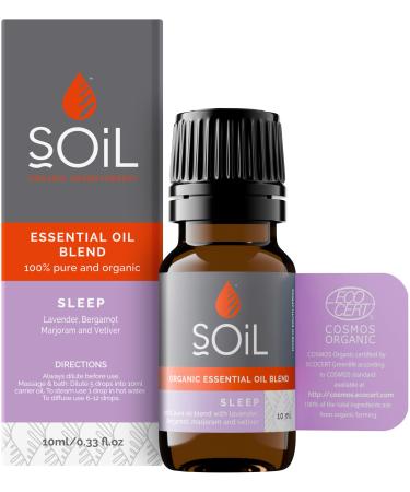SOiL Organic Sleep Essential Blend Oil 10ml - 100% Pure and Natural Ideal for Diffuser Oil Burner or for Topical Use When Added to a Carrier Oil