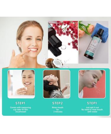 Coconut Oil Pulling Mouthwash with Tongue Scraper - Natural Alcohol-Free Mouthwash for Teeth & Gums (3.3 Fl Oz) - Pack of 1 - Buy Online on GoSupps.com