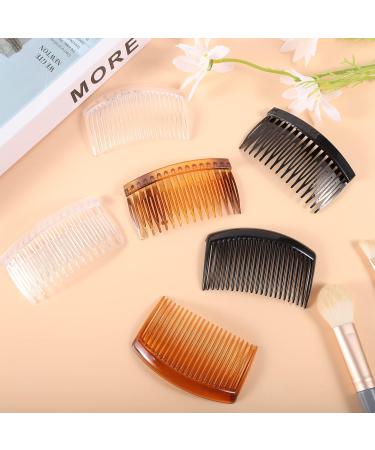 SUNNOW 12Pcs Hair Combs Slides - Plastic French Twist Decorative Hair Accessories for Women Girls - 16 and 23 Teeth (Black, Transparent, Brown) - Buy Online on GoSupps.com