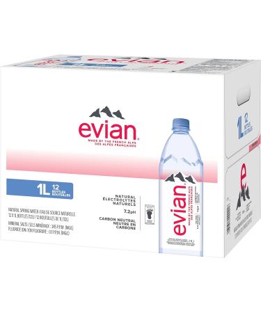 evian natural spring water 1 L Bottles 12 Pack 1 l (Pack of 12) - Buy Online on GoSupps.com