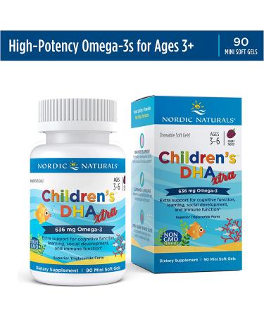 Nordic Naturals Children's DHA Xtra Berry 90 Mini Soft Gels | Omega-3 for Ages 3-6 - Buy Online on GoSupps.com
