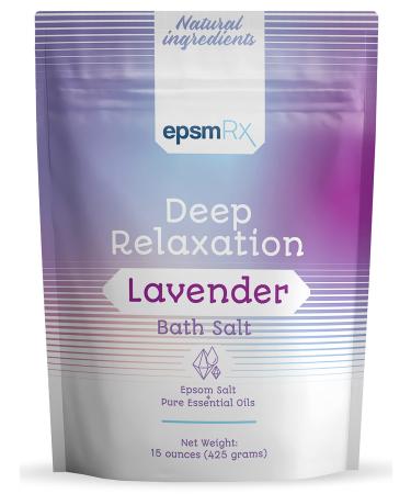 epsmRx Deep Relaxation Bath Salt 15 Oz Epsom Salt Bath Soak Pouch  Lavender Essential Oil 15 Ounce (Pack of 1)