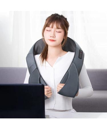 Shiatsu Neck Back Shoulder Massager with Heat - Electric Deep Tissue Massage Pillow for Full Body Relaxation - Home, Office, Car Use - Gray - Buy Online on GoSupps.com