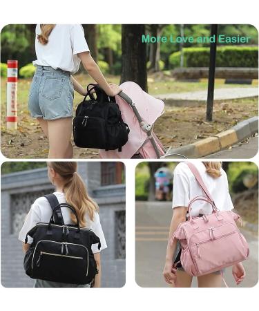 Buy Paoixeel Large Capacity Diaper Bag - Water-Repellent Nylon 3-Way Frame Anti-Theft Design - Black-Silver | International Shipping Available - Buy Online on GoSupps.com