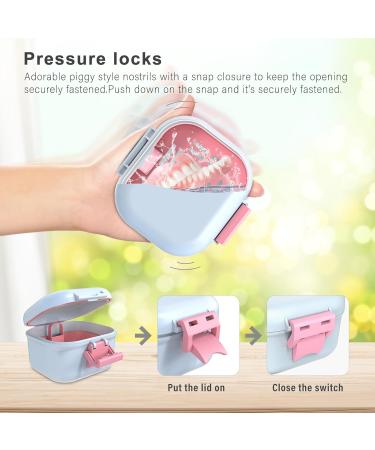 BVN Leak-Proof Prosthesis Box | Sustainable Denture Box with Sieve - Perfect for All Ages (Pink & White) - Buy Online on GoSupps.com
