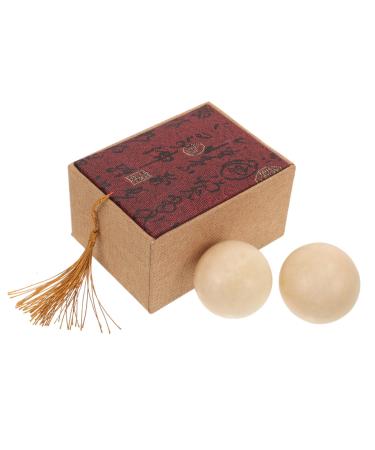 Marmerdo 1 set of Jade-fitness handball massage ball Chinese baoding balls Hand fitness balls portable ball hand training balls outside quartz ball the ball roles rice topas box