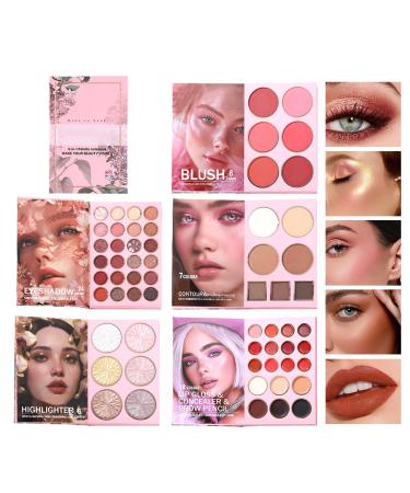 puzzlegame Book Shape Makeup Palette Seven Contour Shades | Eyeshadow Palette 24 Colors | For Evening Dating Beauty Daily Photography