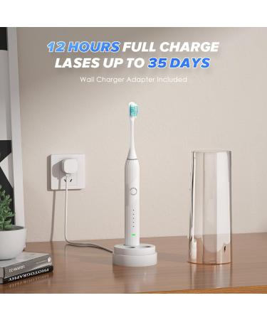 Gzyofo Sonic Electric Toothbrush for Adults - 6 Brush Heads 5 Modes Face Brush Smart Timer Travel Cup Holder - Best for Oral Care - Buy Online on GoSupps.com