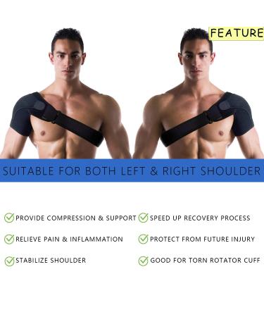 Shoulder Brace for Torn Rotator Cuff & Dislocation - Pain Relief Support Wrap - Adjustable Sling - Black - Buy Online on GoSupps.com