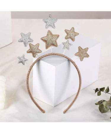 Xcozu Christmas Stars Hair Ties & Headbands for Women | Glitter Silver & Gold Hair Accessories for Parties & Festivals - Buy Online on GoSupps.com