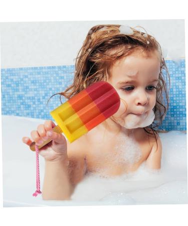 Healeved 3 Pcs Bath Sponge Set - Ice Cream Exfoliating Shower Sponge for Kids & Newborns - High Density Body Sponge with Handle for Back Cleansing - Buy Online on GoSupps.com