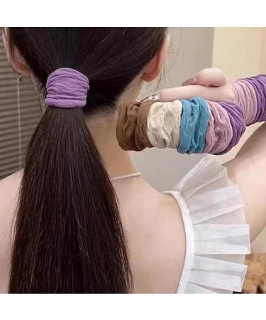 Hair Elastics No Damage Stretch Hair Bobbles Seamless Cotton Headband Rope Ponytail Holder for Women Girl Hair Bands Accessories for Thick or Curly Hair - Buy Online on GoSupps.com