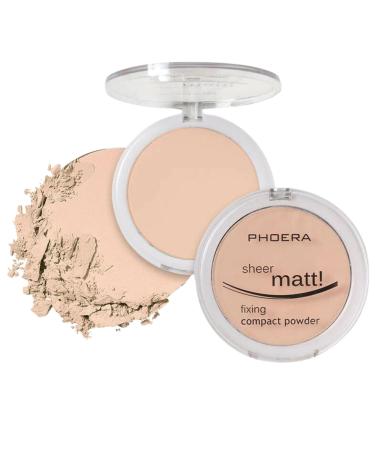 Noble Gifts - Compact Fixing Powder Sheer Matt Setting Powder with Vitamin E Long Lasting Pressed Make Up Foundation (202 - Natural Beige)