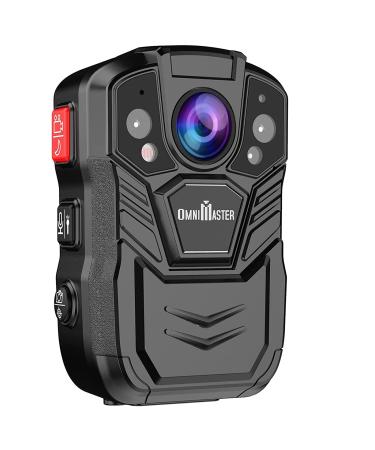 OmniMaster 1296P UHD Body Camera with Audio (Build-in 128GB), 2 Inch Display, Night Vision, Waterproof, Shockproof, Body Worn Camera with Compact Design
