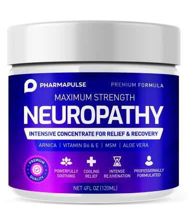 Neuropathy Nerve Therapy & Relief Cream - Maximum Strength Relief Cream for Foot, Hands, Legs, Toes Includes Arnica, Vitamin B6, Aloe Vera, MSM - Scientifically Developed for Effective Relief 4oz 4 Fl Oz (Pack of 1)