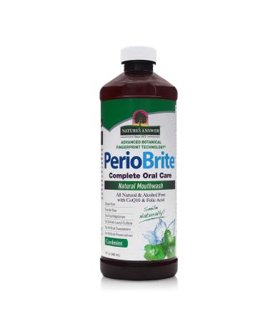 Nature's Answer Periobrite Cool Mint All-Natural Mouthwash | Promotes Healthy Teeth & Gums | Fights Bad Breath | Flouride-Free Alcohol-Free & Gluten-Free | No Articial Preservatives 16oz (2 Pack) Cool Mint 16 Fl Oz (Pac...