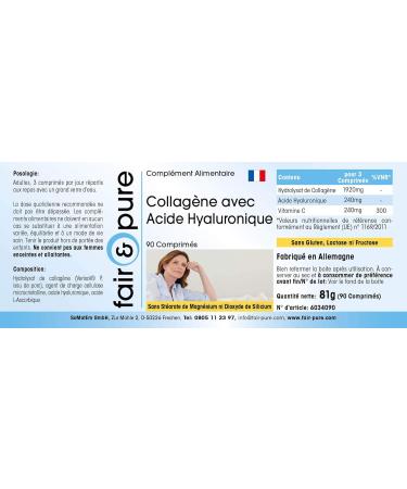 Fair & Pure - Collagen with hyaluronic acid and vitamin C - 90 tablets - Buy Online on GoSupps.com