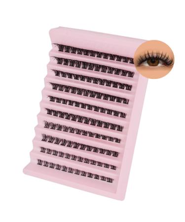 Lash Clusters 120Pcs DIY Individual Eyelash Extenisons Natural Look D Curl Cluster eyelashes 8-16MM Reusable Individuals DIY at Home (#02) Natural Lashes