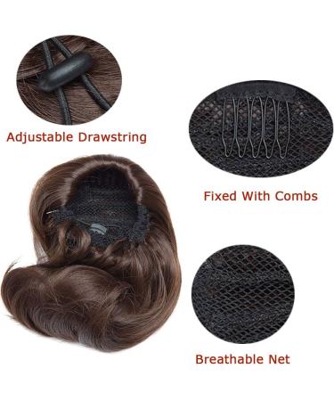 Hepburn Updo Hairpiece Scrunchie - Medium Brown | Wavy Bridal Chignon Wig Extension - Buy Online on GoSupps.com