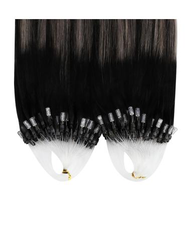 UGEAT Microring Extensions - Real Hair Balayage Black Ombre 50g 40cm 50 Strands Micro Loop Extensions - Buy Online on GoSupps.com