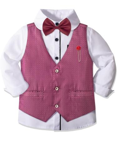Nwada Boys 4pcs Gentleman Suit Set | Wedding Boys Clothes | Wine Red Outfit 2-3 Years - Buy Online on GoSupps.com