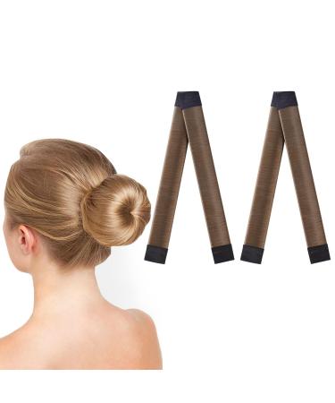 Uraqt Dutt Maker 2-pack braiding aid hair girls and women hair knit tool accessories DIY hairstyling for long and short hair brown donut hair bun maker for children bun hair (coffee color) - Buy Online on GoSupps.com