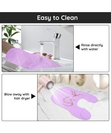 Segbeauty Purple Hair Cutting Guide Mat - Waterproof Silicone Professional Salon Cutting Mat with Guidelines & Weighted Neck Wrap for Stylists - Buy Online on GoSupps.com