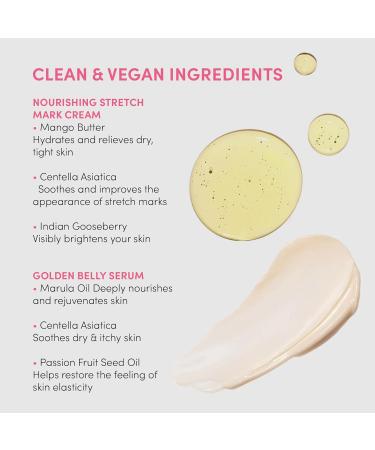 Evereden Mama Must-Have DUO: Golden Belly Stretch Mark Oil & Nourishing Cream - Vegan Maternity Skincare for Stretch Mark Reduction & Hydration - Buy Online on GoSupps.com