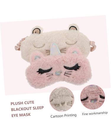 Beaupretty Cat Eye Mask - 4 Pcs Eye Protector for Men & Women | Portable Polyester in Pink & White | Perfect for Travel & Relaxation - Buy Online on GoSupps.com