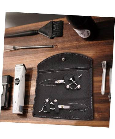 Beavorty 3-Pack Black Scissor Pocket Holder | Hairdresser Shear & Hairdryer Bag | Folding Leather Salon Holster 24x21.8cm - Buy Online on GoSupps.com