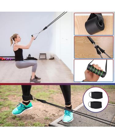 Exercise Resistance Bands Set with Handles - 150/200/250/300 lbs for Workout Yoga & Physical Therapy - Durable Multicolor Resistance Bands with Door Anchor - Buy Online on GoSupps.com