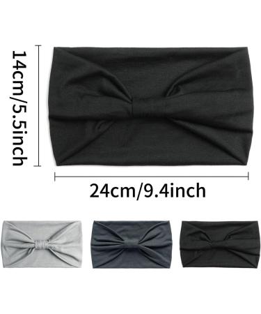 3Pcs Headbands for Women'S Hair Elastic Headband Women'S Hair Bands for Women Knotted Wide Scarfs Hairbands Elastic Fashion Yoga Hair Accessories for Women fnd Girls - Buy Online on GoSupps.com