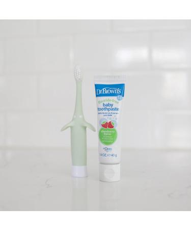 Dr. Brown's Infant-to-Toddler Training Toothbrush Set - Mint Elephant & Fluoride-Free Strawberry Baby Toothpaste for 0-3 Years - Buy Online on GoSupps.com
