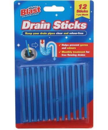 12 x Drain Sticks Easy to Use Fast & Effective Drain Cleaning Sticks for Sinks Baths & Showers - Prevents Build Up Blockages & Bad Smells in Kitchens & Bathrooms (12) - Buy Online on GoSupps.com