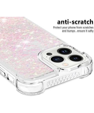 Tivenfezk Nadoli Glitter Drive Shell for iPhone 15 Pro | Shockproof Silicone TPU Bumper Case - Liquid Quicksand Pink Star Design - Buy Online on GoSupps.com