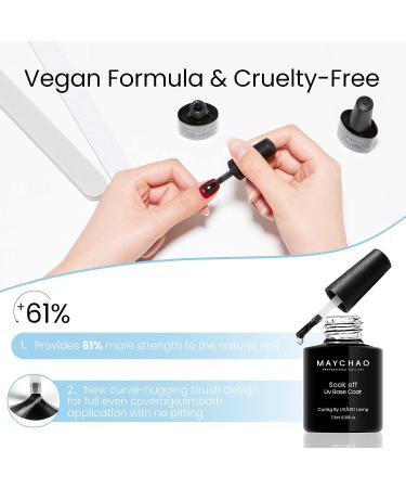 MAYCHAO Gel Nail Polish Base & Top Coat Set | Long Lasting Soak Off UV LED Lacquer - 7.3ml | 2Pcs Base & Shiny Top Coat for Smooth Application - Buy Online on GoSupps.com