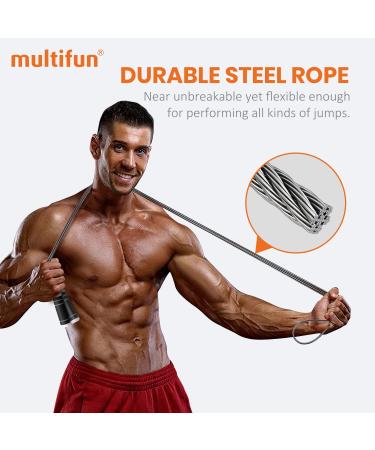 Multifun Speed Skipping Rope with Calorie Counter - Adjustable Digital Counting Jump Rope for Fitness & Boxing - Black/White - Buy Online on GoSupps.com