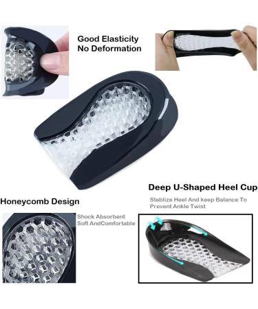 Kids' Honeycomb Gel Heel Cups - Shock Absorbing for Heel Spurs, Plantar Fasciitis & Ankle Pain - 2 Pairs - Buy Online on GoSupps.com
