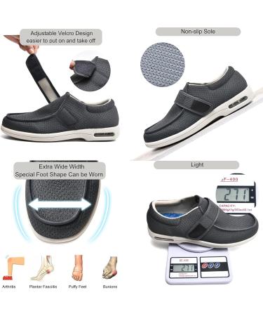 SDEQA Men's Wide Width Adjustable Diabetic Shoes for Swollen Feet - Size 10 F - Buy Online on GoSupps.com