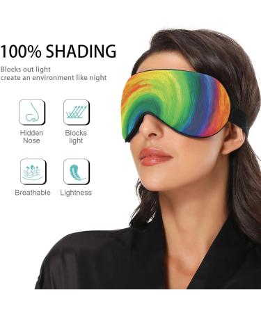 Haskirky Light Blocking Eye Mask for Deep Sleep - Adjustable Adult Men and Women Travel Accessories for Yoga, Meditation, Business Trips - Comfortable, Breathable & Smooth - Rainbow Vortex Design - Buy Online on GoSupps.com